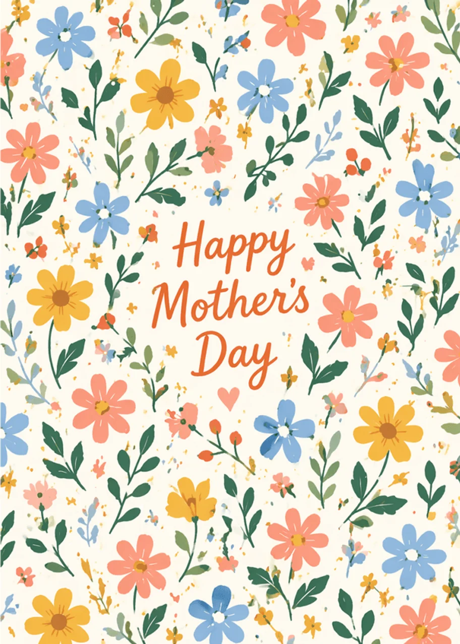 Happy Mother's Day cream floral